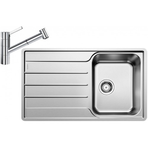 BLANCO set LEMIS 45 S-IF nerez kartáčovaný 860 x 500 mm 523030 + TIVO-S baterie chrom 517648