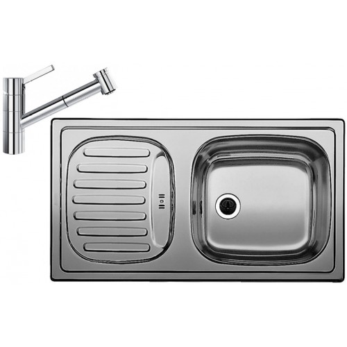 BLANCO set FLEX mini profilovaný nerez 780 x 435 mm 512032 + TIVO-S baterie chrom 517648