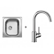 BLANCO Set dřez TIPO 45 nerez + dřezová baterie MIDA chrom