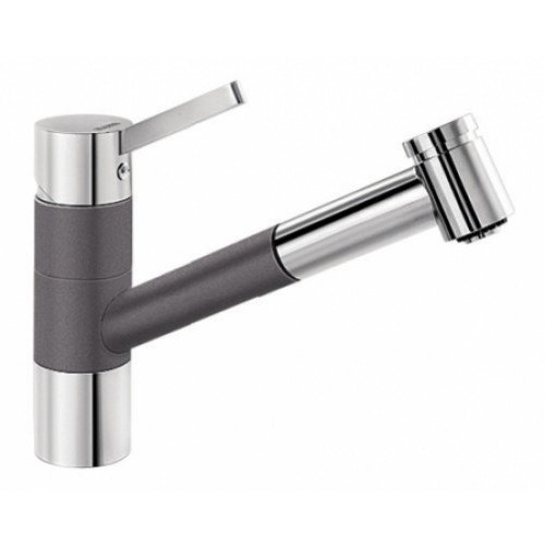 BLANCO Tivo - S dřezová baterie granitová, šedá skála/chrom 518798 BLANCO Tivo - S dřezová baterie granitová, šedá skála/chrom 518798