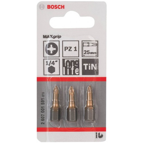 BOSCH Max Grip Šroubovací bit, PZ 1, 25 mm, 3 ks 2607001591