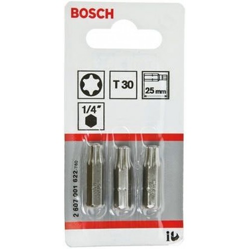 BOSCH Extra-Hart Šroubovací bit zvlášť tvrdý, T30, 25 mm, 3ks 2607001622