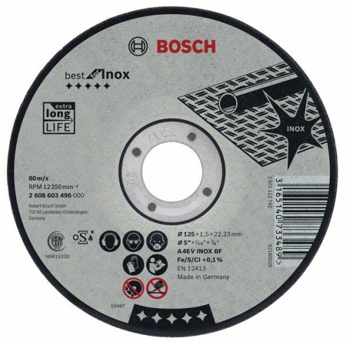 BOSCH Dělicí kotouč rovný Best for Inox – Rapido 115x2,5mm 2608603502