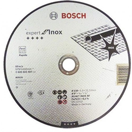 BOSCH Expert for Inox Rapido Dělicí kotouč rovný, 230x22,23x1,9 mm 2608603407