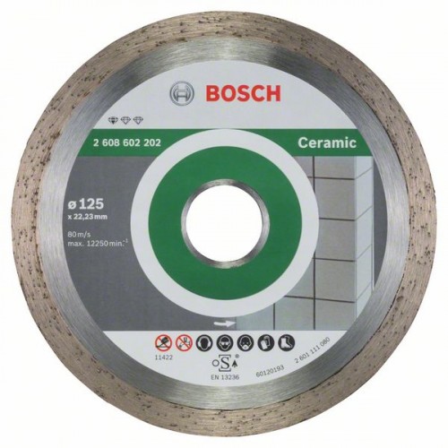 BOSCH Standard for Ceramic Diamantový dělicí kotouč, 125 x 22,23 x 1,6 x 7mm 2608602202