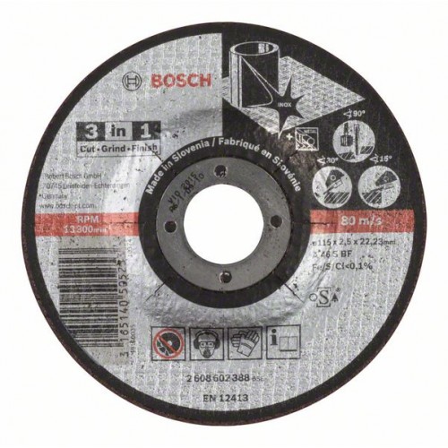 BOSCH Dělicí kotouč 3 v 1 115x22,23mm 2608602388