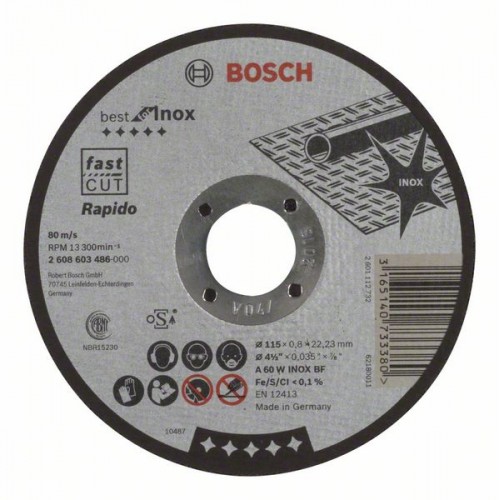 BOSCH Best for Inox – Rapido Dělicí kotouč rovný, 112x22,23x0,6mm