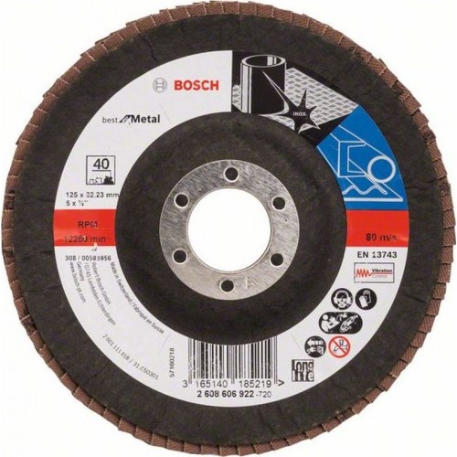 BOSCH Best for Metal Lamelový brusný kotouč X571, 125x22,23mm, 40, 2608606922