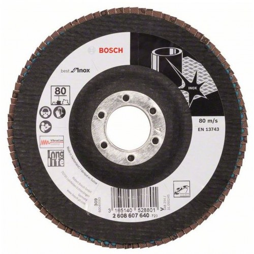 BOSCH Best for Inox Lamelový brusný kotouč X581, 125x22,23 mm, 80, 2608607640