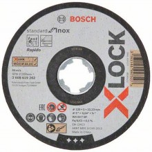 BOSCH X-LOCK Standard for Inox Plochý řezný kotouč, 125×1×22,23 mm 2608619262