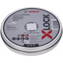 BOSCH X-LOCK Standard for Inox Plochý řezný kotouč, 115×1×22,23 mm, 10ks 2608619266