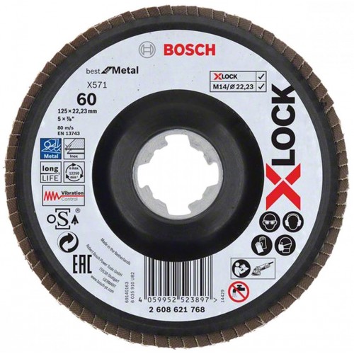 BOSCH X-LOCK Best for Metal Lamelový brusný kotouč X571, 125x22,23mm, G40, 2608621767