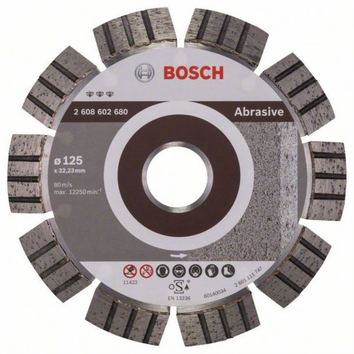 BOSCH Best for Abrasive Diamantový dělicí kotouč, 125 x 22,23 x 2,2 x 12 mm 2608602680