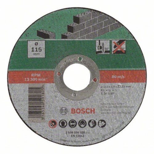 BOSCH Dělicí kotouč rovný, kámen 115x3 mm 2609256328