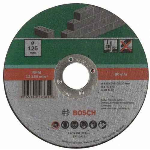 BOSCH Dělicí kotouč rovný, kámen, 125x3mm 2609256329