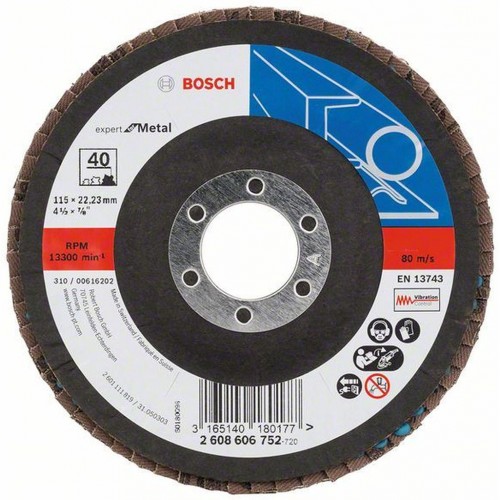 BOSCH Expert for Metal Lamelový brusný kotouč X551, 115x22,23mm, 80, 2608606754