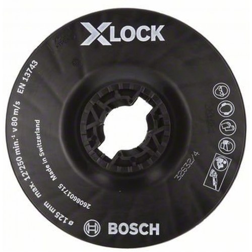 BOSCH Opěrný talíř systému X-LOCK, 125 mm, střední 2608601715