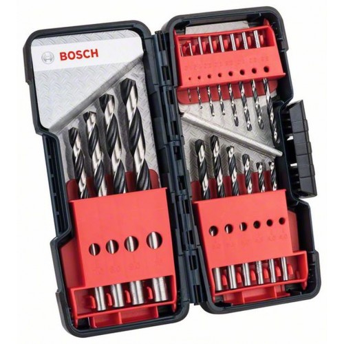 BOSCH 18dílná sada spirálových vrtáků HSS PointTeQ ToughBox 2608577350