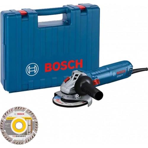 BOSCH GWS 12-125 PROFESSIONAL Úhlová bruska, kufr, dělicí kotouč 06013A6102