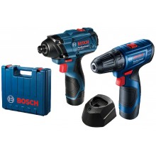 BOSCH Sada: GSR 120-LI + GDR 120-LI + GBA 12V 2.0Ah + GAL 1210 CV 06019G8023