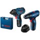 BOSCH Sada: GSR 120-LI + GDR 120-LI + GBA 12V 2.0Ah + GAL 1210 CV 06019G8023