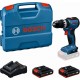BOSCH GSB18V-52 PROFESSIONAL Aku příklepový vrtací šroubovák, 2x 2,0Ah, L-Case 06019S0123