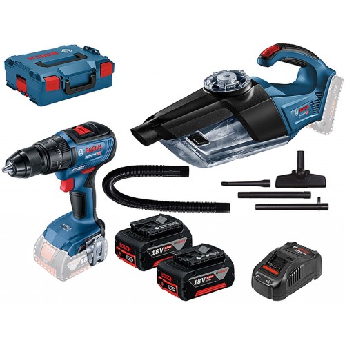 BOSCH Profesionální sada: GSB 18V-50 +2× GBA 18V 5.0Ah + GAS 18V-1 0615990M44