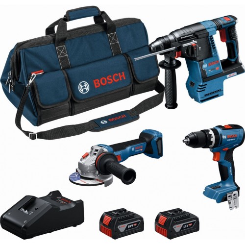 BOSCH PROFESSIONAL Sada nářadí 18V GSB+GBH+GWS+2× 5.0+GAL18V-40 0615A002M4 BOSCH PROFESSIONAL Sada nářadí 18V GSB+GBH+GWS+2× 5.0+GAL18V-40 0615A002M4