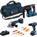 BOSCH Sada nářadí PROFESSIONAL GSB + GWS + GBH + 3x 5,0Ah + šroubováky a kleště 0615A5007H