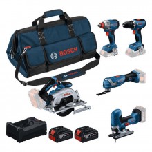 BOSCH Sada nářadí PROFESSIONAL GSR +GDX +GKS + GOP 1+ GST + 2x 5,0Ah 0615A500BV