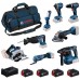 BOSCH PROFESSIONAL Sada nářadí 18V GSB+GDR+GBH+GWS+GKS+GSA+GOP+GLI+4× 5,0 Ah 0615V00061