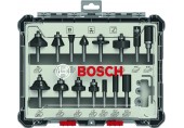 BOSCH Smíšená sada tvarových fréz s vřetenem 1/4", 15 ks 2607017473