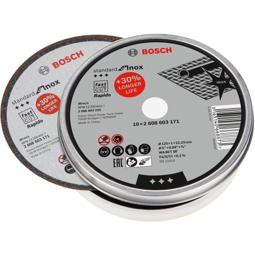 BOSCH Dělicí kotouč rovný, 125x1 mm Standard for Inox - Rapido 2608603255