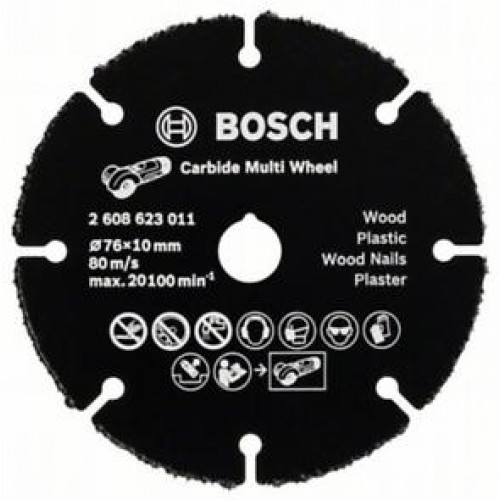 BOSCH Carbide Multi Wheel 76 x 10 x 1mm víceúčelový tvrdokovem osazený kotouč, 2608623011