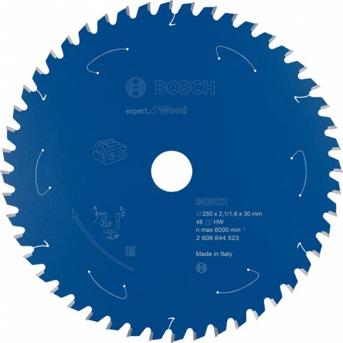 BOSCH Pilový kotouč Expert for Wood pro akumulátorové pily 254×2,1/1,6×30 T48 2608644686