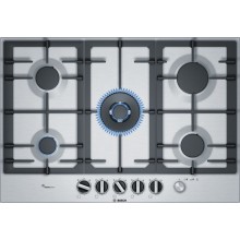 Bosch Serie 6, Plynová varná deska, 75 cm, nerez PCQ7A5M90
