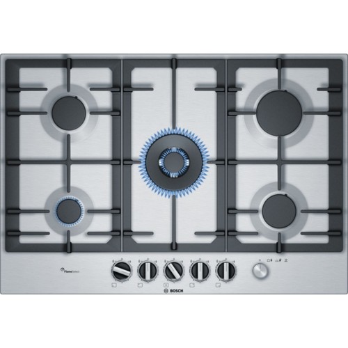 Bosch Serie 6, Plynová varná deska, 75 cm, nerez PCQ7A5M90