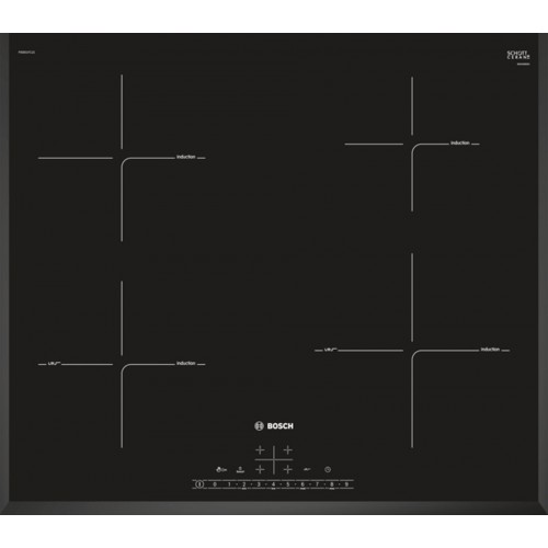 Bosch Serie 6, Indukční varná deska, 60 cm, černá, instalace na pracovní desku PIE651FC1E