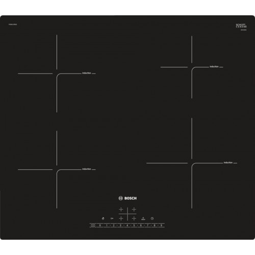 Bosch Serie 6, Indukční varná deska, 60 cm, černá, instalace na pracovní desku PUE611FB1E