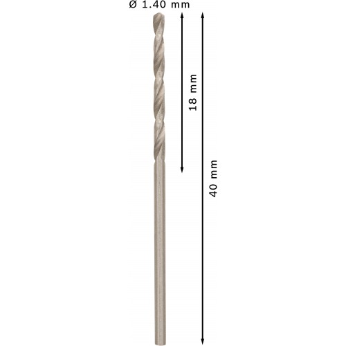 BOSCH Vrták do kovu PRO Metal HSS-G standardní délky, 1,4 × 18 × 40 mm, 10 ks 2608585470