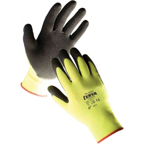 ČERVA PALAWAN Ochranné povrstvené rukavice nylonové, latex dlaň, vel. 10