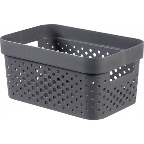 CURVER INFINITY 11L Úložný box 36 x 27 x 14 cm, recyklovaný plast, tmavě šedý 04750-G43