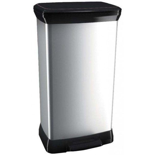 CURVER DECO BIN 50L Odpadkový koš 39 x 29 x 73 cm stříbrný 02162-582