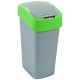 CURVER FLIP BIN 45L Odpadkový koš 65,3 x 29,4 x 37,6 cm stříbrná/zelená 02172-P80