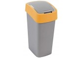 CURVER FLIP BIN 45L Odpadkový koš 65,3 x 29,4 x 37,6 cm stříbrná/žlutá 02172-535