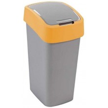 CURVER FLIP BIN 45L Odpadkový koš 65,3 x 29,4 x 37,6 cm stříbrná/žlutá 02172-535