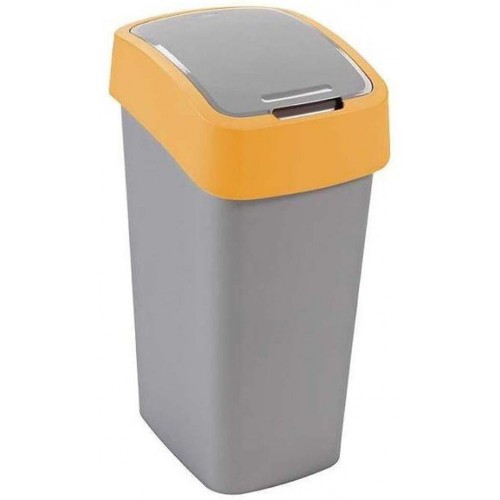 CURVER FLIP BIN 45L Odpadkový koš 65,3 x 29,4 x 37,6 cm stříbrná/žlutá 02172-535