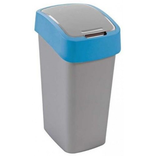 CURVER FLIP BIN 45L Odpadkový koš 65,3 x 29,4 x 37,6 cm stříbrná/modrá 02172-734