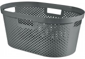 CURVER INFINITY DOTS 39L Koš na čisté prádlo 59 x 38 x 27 cm, tmavě šedý 04755-G43