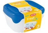 CURVER SET FRESH & GO 3x08L dózy transparentní/modrá 08559-139